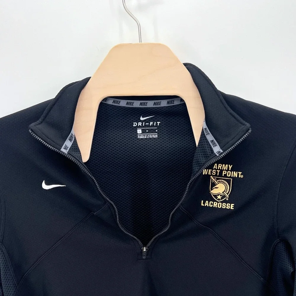 Nike West Point 1/4 Zip Pullover Mens Large Black Army Lacrosse Dri-FIT Atletics